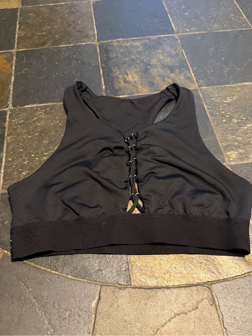 Victoria's Secret Black Lace-Up Sports Bralette